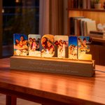 Personalised Bestie Text Photos Acrylic LED Night Light with Text and Wooden Base Birthday Anniversary Gift for Besties Sisters