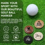 Personlig Golf-Themed Monogram Magnetisk PU lær Golfballmarkør med navn og initialer Sett med 2 golfklubber Bursdagsgave til golfelskere Golfere