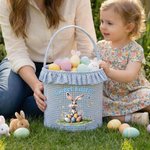 Panier d'oeufs de Pâques personnalisé multicolore avec nom et rangement quotidien Cadeau de Pâques pour garçons filles