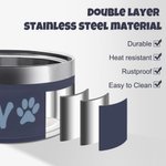 Personalised Food-grade Stainless Steel 32oz Engraved Dog Bowl Water Dish with Name Non-slip Pet Feeding Supplies Gift for Pet Lovers