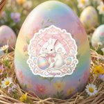 Personalizzato carino uovo di Pasqua coniglietto etichette adesive impermeabili con nome decorazione regalo giorno di Pasqua bomboniere per bambini
