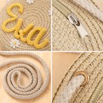 Personalizado Multicolor Lindo Daisy Paja Crossbody Bolsa con Nombre Viaje Playa Navidad Cumpleaños Regalo para Niñas Niños