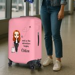 Gepersonaliseerde Cartoon Travel Character Love Airline 18-32 Inches Bagagehoes met Naam Reisaccessoires Verjaardag Vakantie Cadeau voor Vrienden