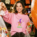 T-shirt personnalisé Chauve-souris Halloween Sorcière Marsupilami Sweatshirt Hoodie avec nom Cadeau d'Halloween pour femme | Callie × Marsupilami®