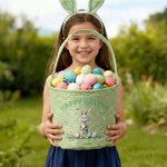 Panier d'oeufs de Pâques personnalisé multicolore avec nom et rangement quotidien Cadeau de Pâques pour garçons filles