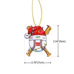 Ornement de Noël personnalisé en forme de chapeau de père Noël avec nom, numéro et année Décoration de l'arbre de Noël pour les amateurs de baseball 8