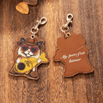 Personalized Cute Cat Guitar Pick Keychain with Name and Text Daily Use Birthday Gift for Guitar Cat Lovers