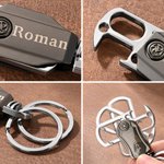 Personalized Multifunctional Rotation Bottle Opener Keychain with Name Father's Day Anniversary Birthday Gift for Father Boyfriend Husband