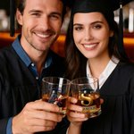 Personalized Graduation Cap Initial 10 oz Whiskey Glass with Name Birthday Graduation Gift for Graduates Whiskey Lovers