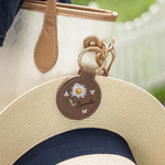 Personalisierte Kristall Geburt Blume Portable PU Magnetic Leder Hut Clip mit Namen Reisen Zubehör Geburtstag Geschenk für Frauen Mädchen