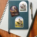 Personalized Funny Bookworm Skull Waterproof Stickers Labels with Name Birthday Gift for Book Lovers Friends