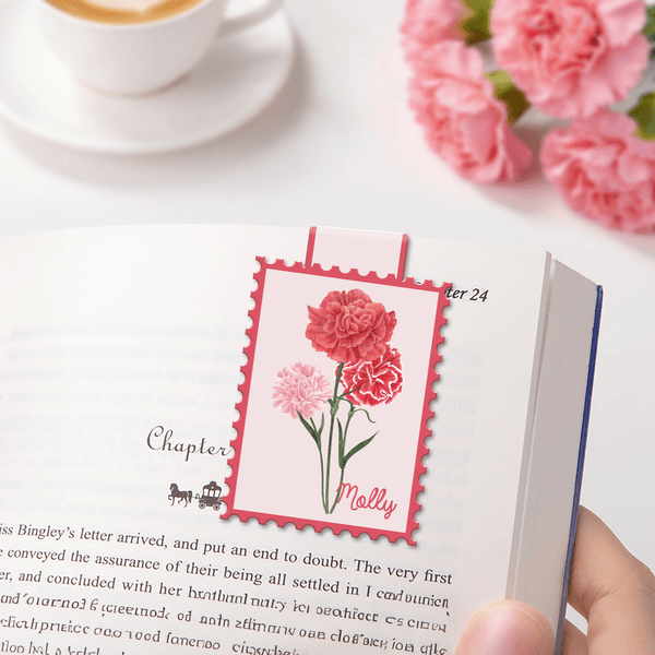 Flor de Nacimiento Personalizada Marcapáginas Magnético Clip con Nombre Uso Lectura Regalo de Cumpleaños para Profesores Estudiantes Amantes de la Lectura