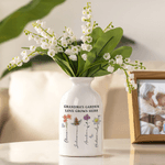 Henkilökohtainen jäljitelmä kristalli tyyli syntymä kukka keraaminen maljakko 1-8 nimet ja teksti Home Decor äitienpäivä syntymäpäivä lahja naisille