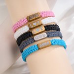 Personalised Multicolour Heart Matching Bracelet with Initials Set of 2 Anniversary Birthday Gift for Couple Lover