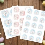 Personalizzato carino uovo di Pasqua coniglietto etichette adesive impermeabili con nome decorazione regalo giorno di Pasqua bomboniere per bambini