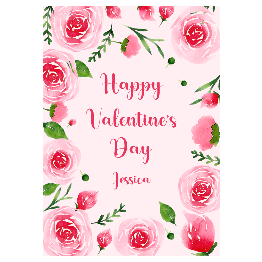 Watercolor Rose Valentine's Day Ecard