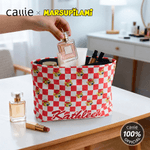 Personalizzato Cartoon Carino Marsupilami Corduroy Checkerboard Makeup Bag con nome Viaggio Regalo di compleanno per le donne | Callie × Marsupilami ®