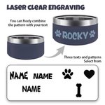 Personalised Food-grade Stainless Steel 32oz Engraved Dog Bowl Water Dish with Name Non-slip Pet Feeding Supplies Gift for Pet Lovers