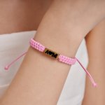 Personalised Multicolour Heart Matching Bracelet with Initials Set of 2 Anniversary Birthday Gift for Couple Lover