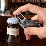 Personalized Multifunctional Rotation Bottle Opener Keychain with Name Father's Day Anniversary Birthday Gift for Father Boyfriend Husband