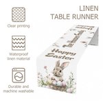 Personalized Watercolor Style Easter Bunny Table Runner and Matching Placemats Set with Family Name Dining Table Decor Easter Gift for Family Friends