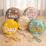 Personalizado Multicolor Lindo Daisy Paja Crossbody Bolsa con Nombre Viaje Playa Navidad Cumpleaños Regalo para Niñas Niños
