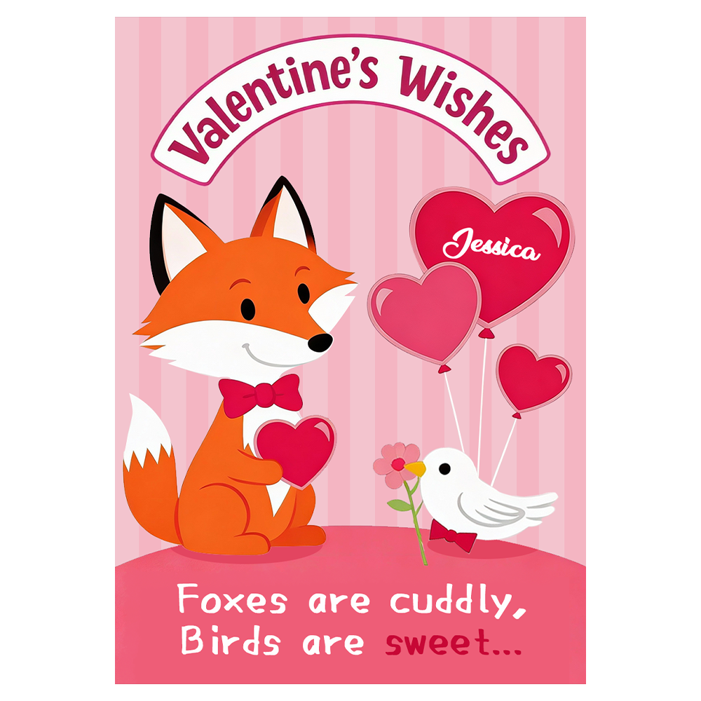 Fox & Bird Valentine's Day Ecard