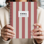 Personalized Colorful Striped A5 Notebook with Name and Text Recording Accessory Daily Use Back to School Gift for Students Friends