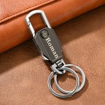 Personalized Multifunctional Rotation Bottle Opener Keychain with Name Father's Day Anniversary Birthday Gift for Father Boyfriend Husband