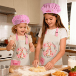 Henkilökohtainen seppele Söpö Peter Rabbit nimi Kid Esiliina Chef Hat Set säilytyslaukku ja etutasku leivonta pääsiäinen lasten päivä lahja lapsille