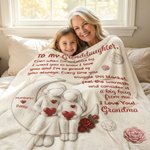 Personalized To My Granddaughter Soft Throw Blanket with Name Home Decor Birthday Anniversary Gift for Granddaughter