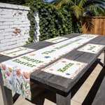 Personalized Watercolor Style Easter Bunny Table Runner and Matching Placemats Set with Family Name Dining Table Decor Easter Gift for Family Friends