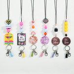 Personalized Pencil Tassel Bead Lanyard with Text Back to School Appreciation Teacher's Day Gift for Teachers Administrators