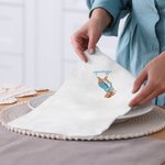 Personalisierte wiederverwendbare Leinenserviette mit besticktem Peter-Hase und Namen Tischdeko Einweihung Ostertafel Geschenk für Familie Freunde