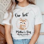 Maglietta personalizzata con design a volpe in cotone al 100% e tutina per neonato abbinata: il nostro primo regalo per la festa della mamma per il neonato e la mamma.