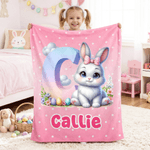 Personalisierte niedliche Ostereier Hase erste Polka Dot Multicolor weiche Decke mit Namen Home Decor Ostern Geschenk für Kinder Familie