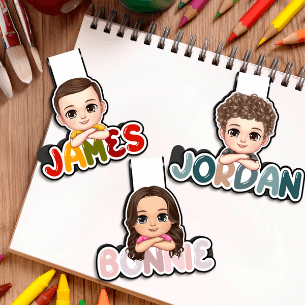 Personalised Cartoon Character Magnetic Bookmark Clip with Colourful Name Daily Use Reading Accessory Birthday Gift for Book Lovers Bookworms