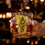 Vaso de Whisky de 10 oz Personalizado con Bandera Americana de Bombero con Base Gruesa y Nombre Día del Padre Día de los Veteranos Regalo para Bombero Militar