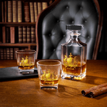 Personalized Golden Badge Pattern Initial Whiskey Decanter with Name Birthday Father's Day Retirement Gift for Grandpa Bartender