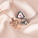 Personalized Angel Wings Locket Heart Necklace with Photo