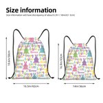 Personalized Easter Bunny Name Word Cloud Drawstring Bag Daily Use Easter Party Gift for Students Kids