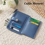 Callie Moment Personalized Birth Flower PU Leather Portable Wallet with Name and Card Holder Wedding Birthday Anniversary Gift for Women Girls