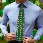 Personalised Gold Coin Beer Rainbow Clover Face Photos Soft Tie Novelty Accessory Saint Patrick's Day Father's Day Birthday Gift for Man