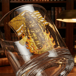 Vaso de Whisky de 10 oz Personalizado con Bandera Americana de Bombero con Base Gruesa y Nombre Día del Padre Día de los Veteranos Regalo para Bombero Militar
