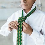 Personalised Gold Coin Beer Rainbow Clover Face Photos Soft Tie Novelty Accessory Saint Patrick's Day Father's Day Birthday Gift for Man