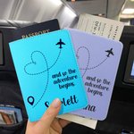 Personalized Airplane Heart Route Leather Passport Holder Luggage Tag Set with Name Travel Accessories Gift for Travel Lover