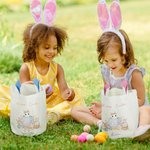 Personalisierte Frohe Ostern niedlichen Hasen Osterei Hasenohren Korb mit Namen Eierjagd Party Ostergeschenk für Jungen Mädchen