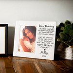 Personalized Leather Picture Frame with Engraved Name and Year from Baby First Mother Day Gift for New Mom