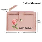 Callie Moment Personalized Birth Flower PU Leather Portable Wallet with Name and Card Holder Wedding Birthday Anniversary Gift for Women Girls