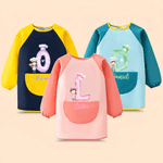 Personalize Chef Hat Cartoon Character Waterproof Long Sleeve Apron with Initial Name and Pocket Painting Baking Essential Birthday Gift for Kid